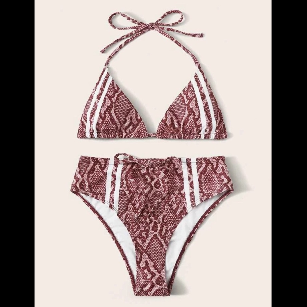 Pink, Snake Skin, Bikini Set - Picture 4 of 7